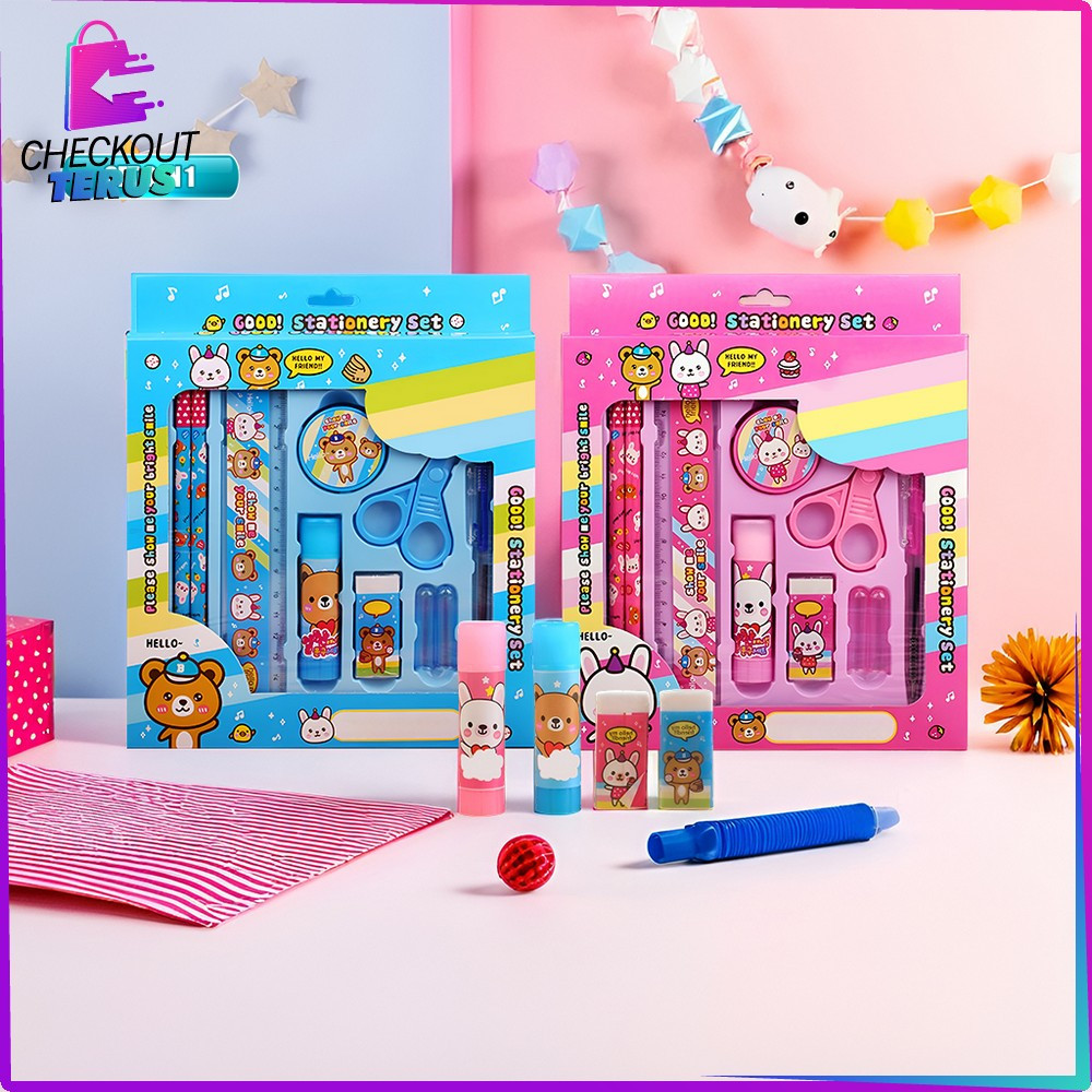 

EC CT A26 Paket Alat Tulis Anak TK 8in1 Karakter Alat Tulis Set Stationery Kids Set School Supplies for Child Writing Gift Eraser Ruler