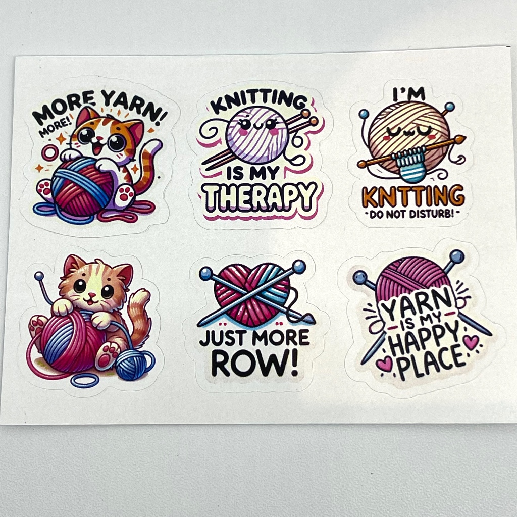 

Set 6 Stiker Exklusif Tema Rajutan untuk Dewasa dan Anak Anak - Stickers Knitting Theme