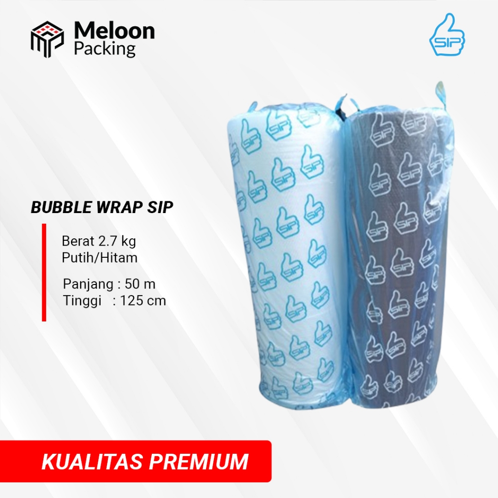 

Bubble Wrap 125 x 50 m - 2,7 Kg - Hitam Putih - Sip