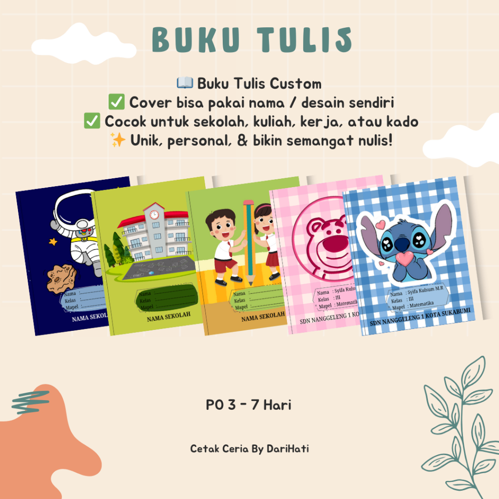 

BUKU TULIS CUSTOM NAMA DAN NAMA SEKOLAH (ISI 38 LEMBAR)