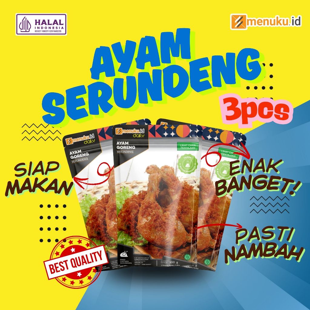 

MenukuDaily - Ayam Goreng Serundeng Instan | Makanan Siap Saji Praktis | Combo 3