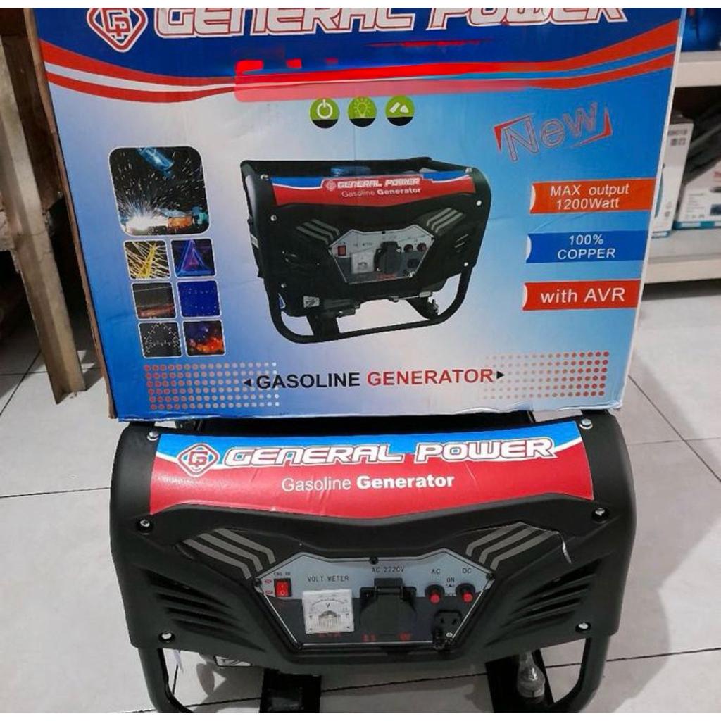 Genset Listrik 1200W GENERAL POWER ET2500C AVR / Gasoline Generator Genset Jenset 1200 Watt Bensin E