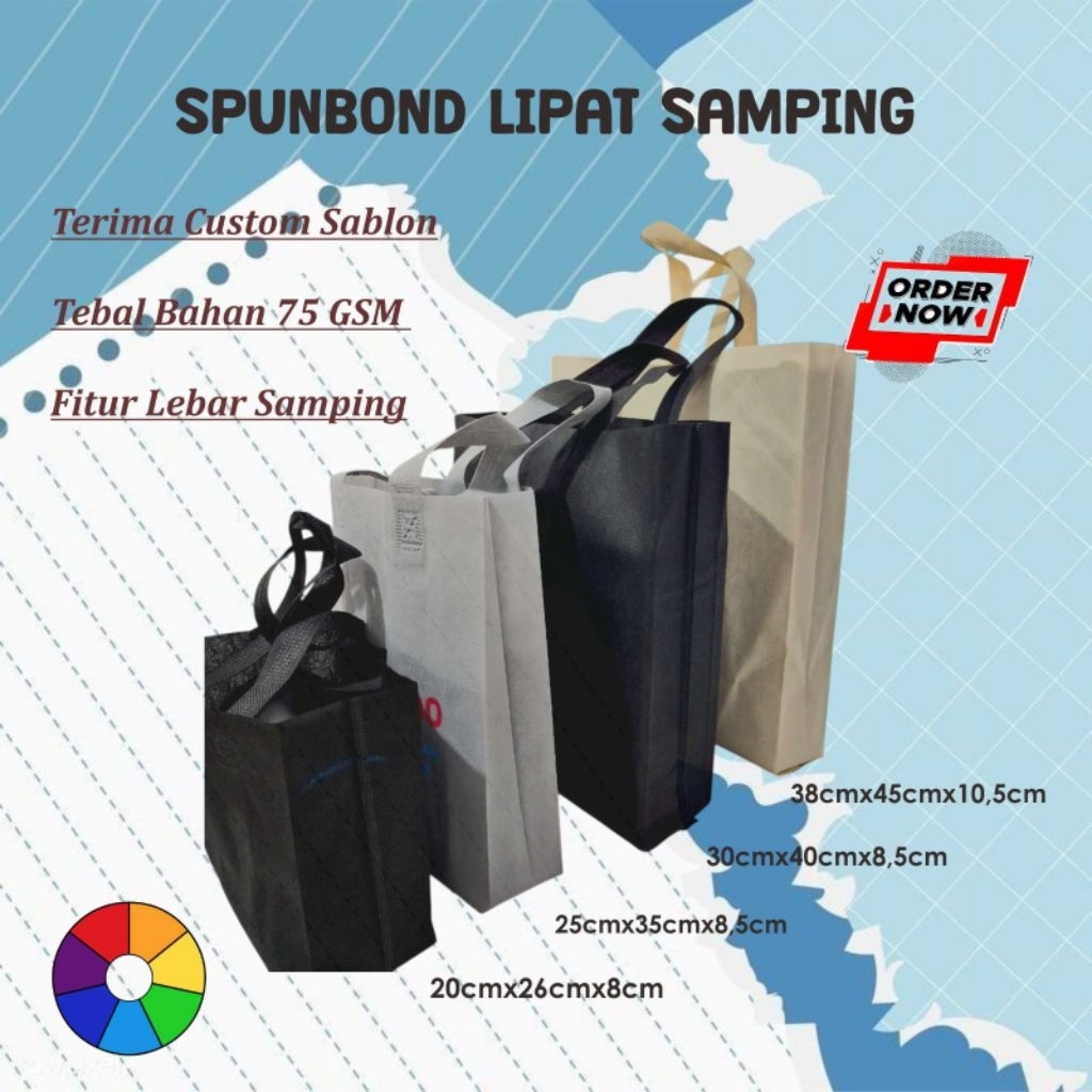 

Goodiebag Spunbound Lipat Samping Bisa Custom Warna Tas dan Sablon