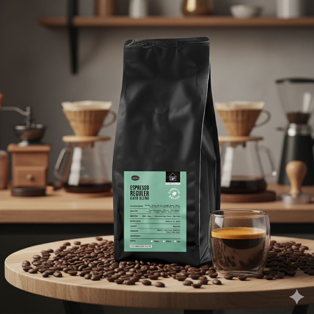 

KOPI GAYO - ESPRESSO REGULER 500G Blend 30% Arabika 70% Robusta - Outlet Kopi Gayo