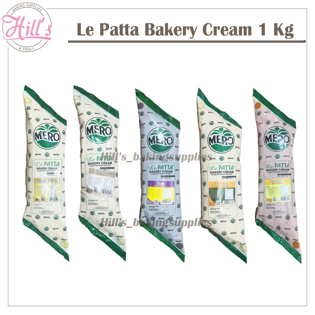 

MERO LE PATTA BAKERY CREAM 1 kg ALL VARIAN /FILLING ISIAN ROTI KUE 1kg LE PATTA PATA