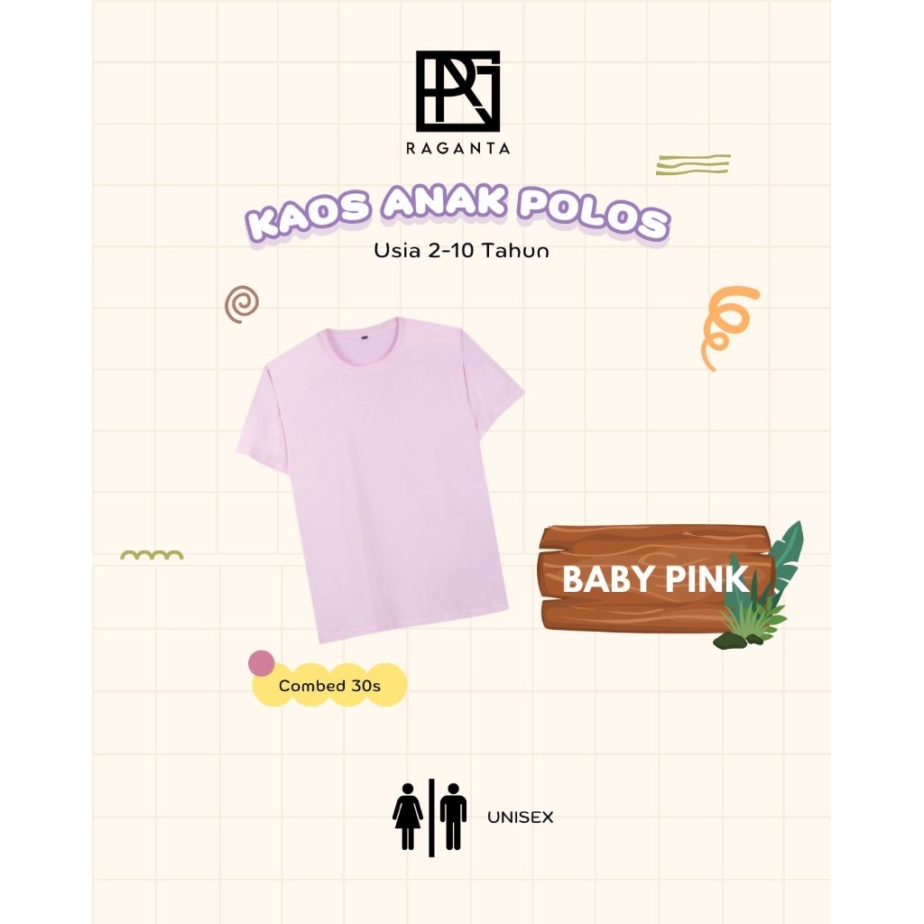 Raganta KAOS POLOS ANAK KAOS POLOS PINK ANAK KAOS PINK KAOS ANAK BAJU ANAK BAJU PINK