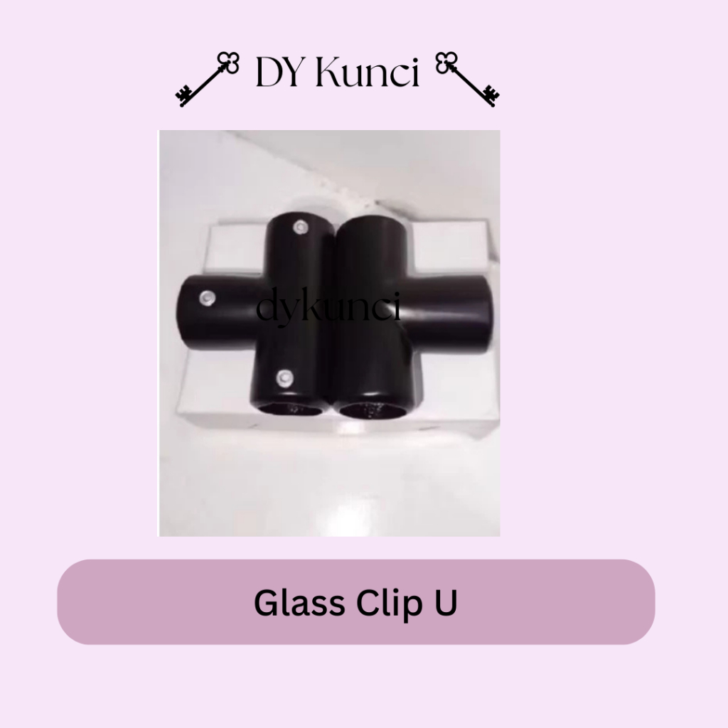 Connector Pipa T Glass Clamp Connector Pipa Kuningan Black