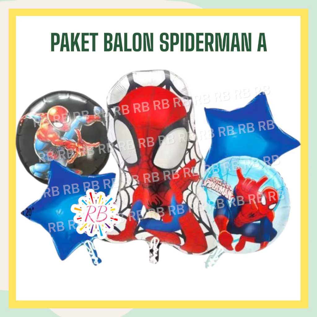 Paket Balon SPIDERMAN A / Dekorasi Ulang Tahun Spiderman