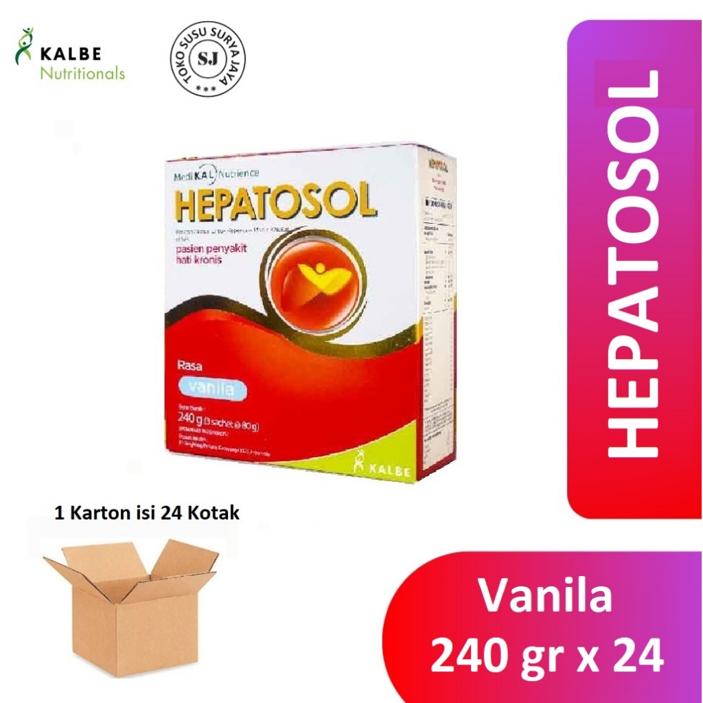 

Hepatosol Vanila 240 gr Kalbe (1 KARTON ISI 24 KOTAK)