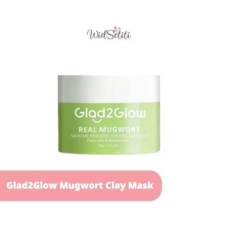 GLAD2GLOW MUGWORT CLAY MASK/MUGWORT GLAD2GLOW/MASKER WAJAH GLAD2GLOW/MASKER WAJAH MUGWORT/CLAY MASK 