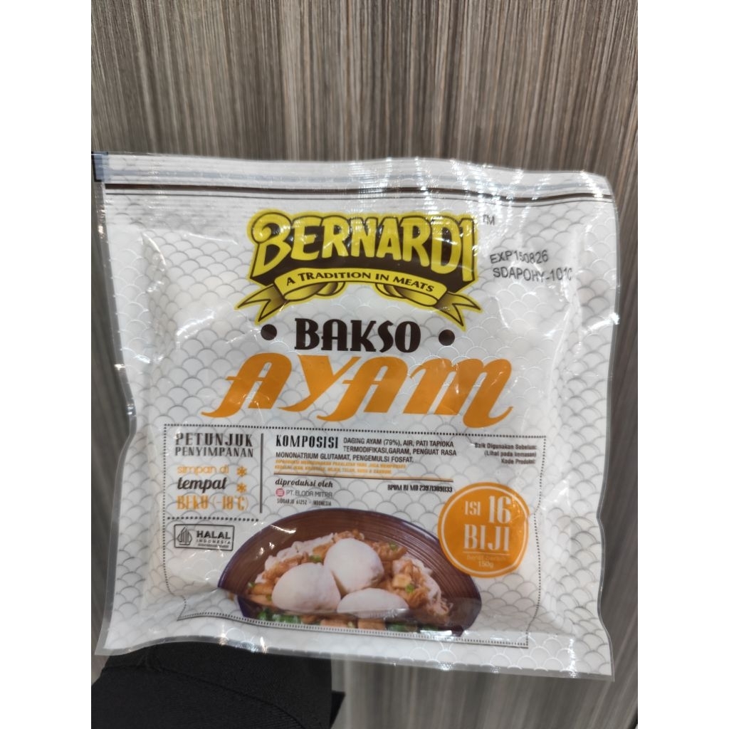 

BERNARDI BAKSO AYAM 16BJ (9916998303)