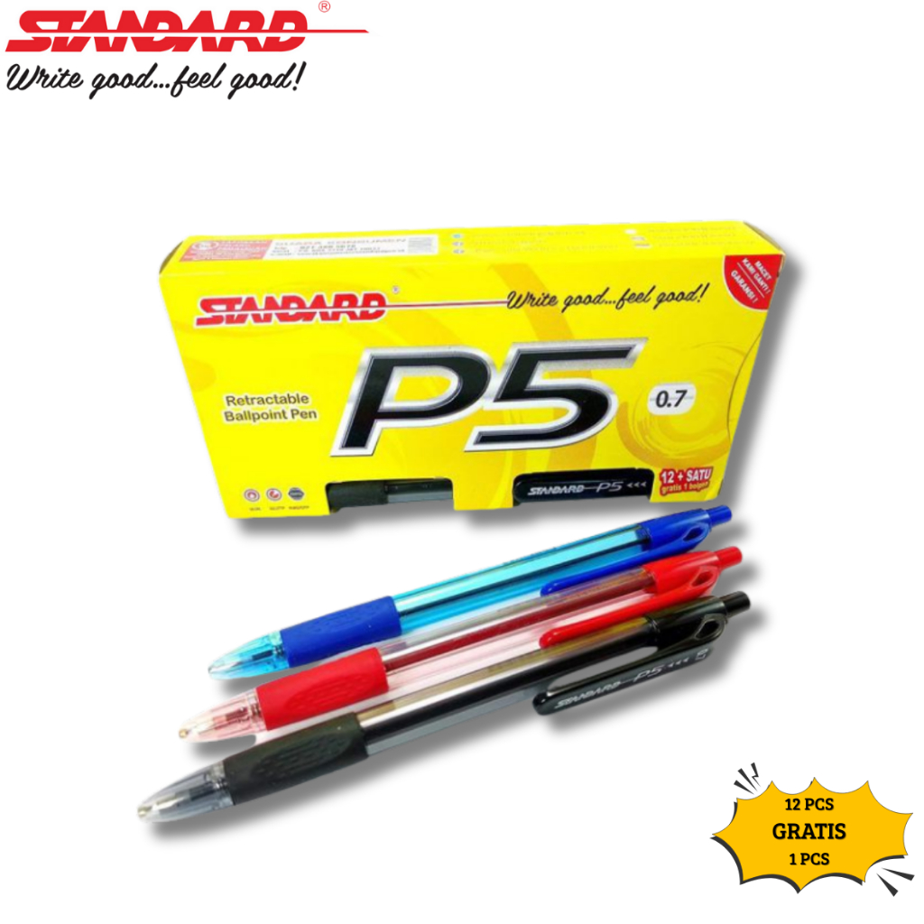 

BOLPOIN STANDART P5/BALLPOINT PEN HITAM/BIRU/MERAH