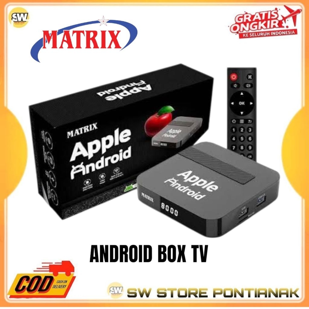 MATRIX ANDROID BOX APPLE / ANDROID TV BOX ANDROID 10 RAM 2GB WIFI ANDROID TV BOX / BOX TV ANDROID ST