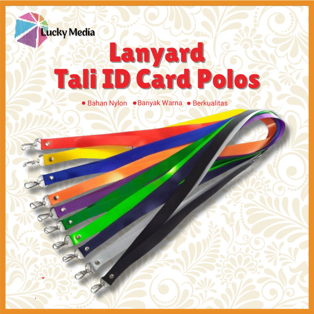 

Tali ID Card Lanyard 2cm Bahan Nylon Bagus Gantungan Vape Besi Polos Tali Name Tag Keplek Badge Anak