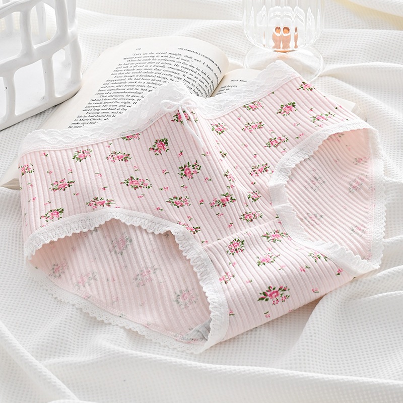 •ILUVBRA• CD2148 Celana Dalam CD Pita Bunga Motif Flowers Fashion Korea Cewek Imut Renda Wanita