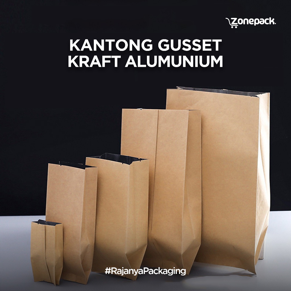 Kemasan Kantong Kraft | Kraft Alumunium Bag Gusset | Kantong Kemasan Susu Powder Sealing Kemasan Kan