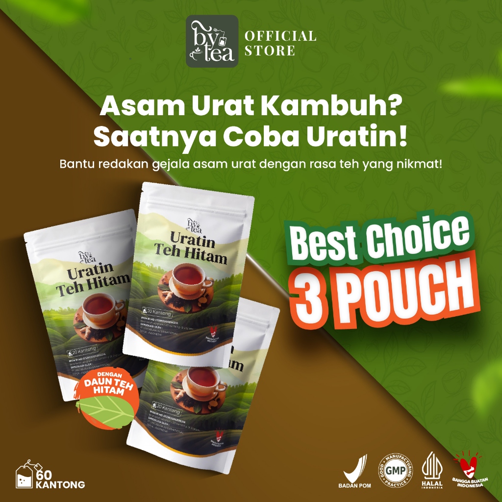 

Paket 3 Pouch Bytea Uratin Teh Herbal Asam Urat & Pereda Nyeri Sendi, Asam Urat Nyeri Sendi Lutut Dan Kesemutan