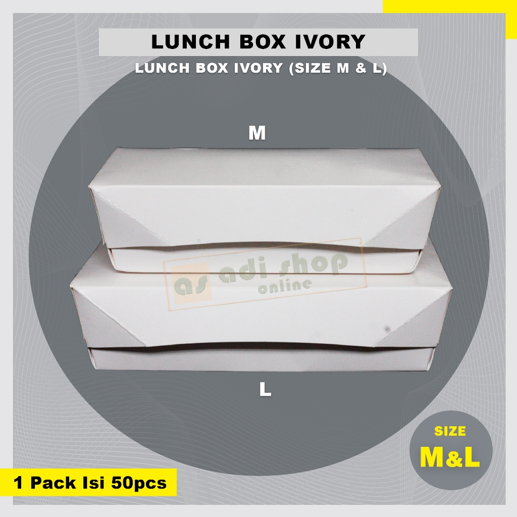 Kotak Nasi Paper Lunch Box IVORY M & L