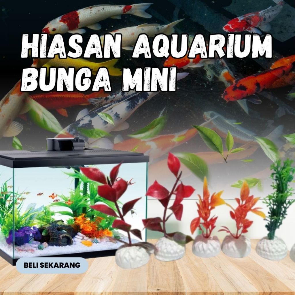 BUNGA PLASTIK HIASAN AQUARIUM BUNGA MINI