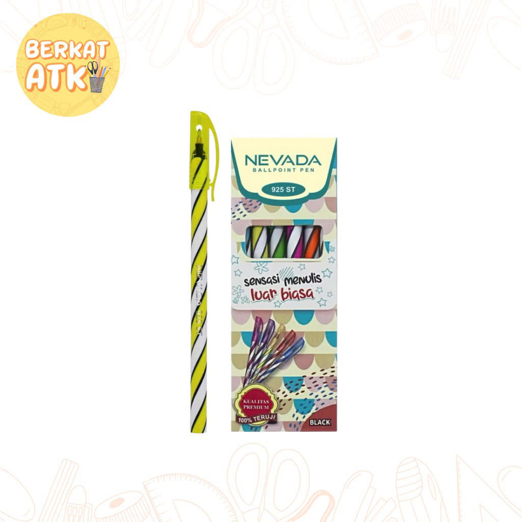 

(1 PACK) Pulpen Ulir Spiral / Bolpen Ulir Spiral Hitam 925 ST Nevada