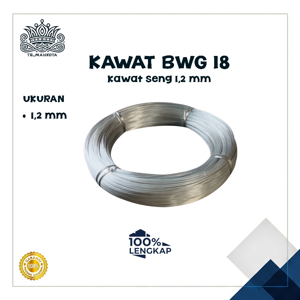 Kawat Seng No.18 Galvanis per Kg / Kawat BWG 1,2mm / Kawat Galvanis Anti Karat