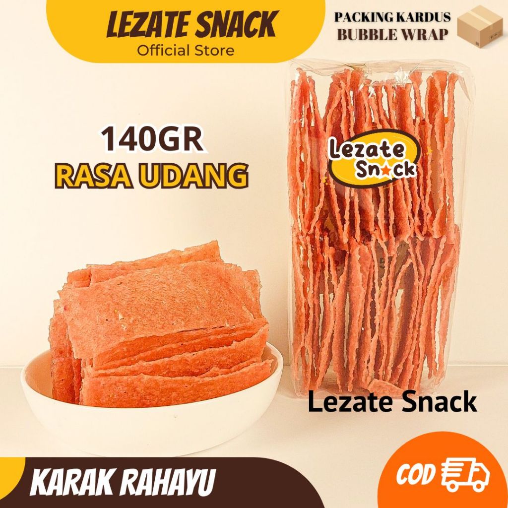 

Kerupuk Gendar Rasa Udang 140GR Merk Rahayu Murah Enak Renyah / Krupuk Karak Gendar Puli Mentah Ebi Rasa Bawang Lezate Snack