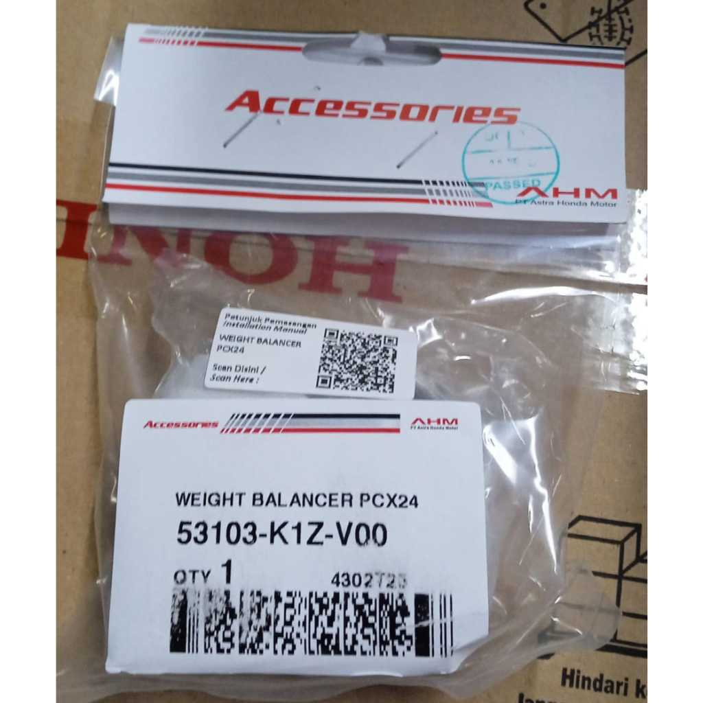 Jalu Stang Set Hitam Metallic Honda PCX 160 K1ZV 53103K1ZV00