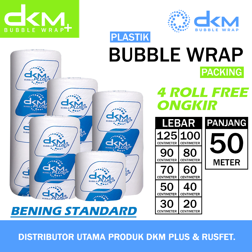 

Plastik Bubble Wrap Bening Standar 125cm X 50m Dkm Plus Bubblewrap Premium Roll Packing