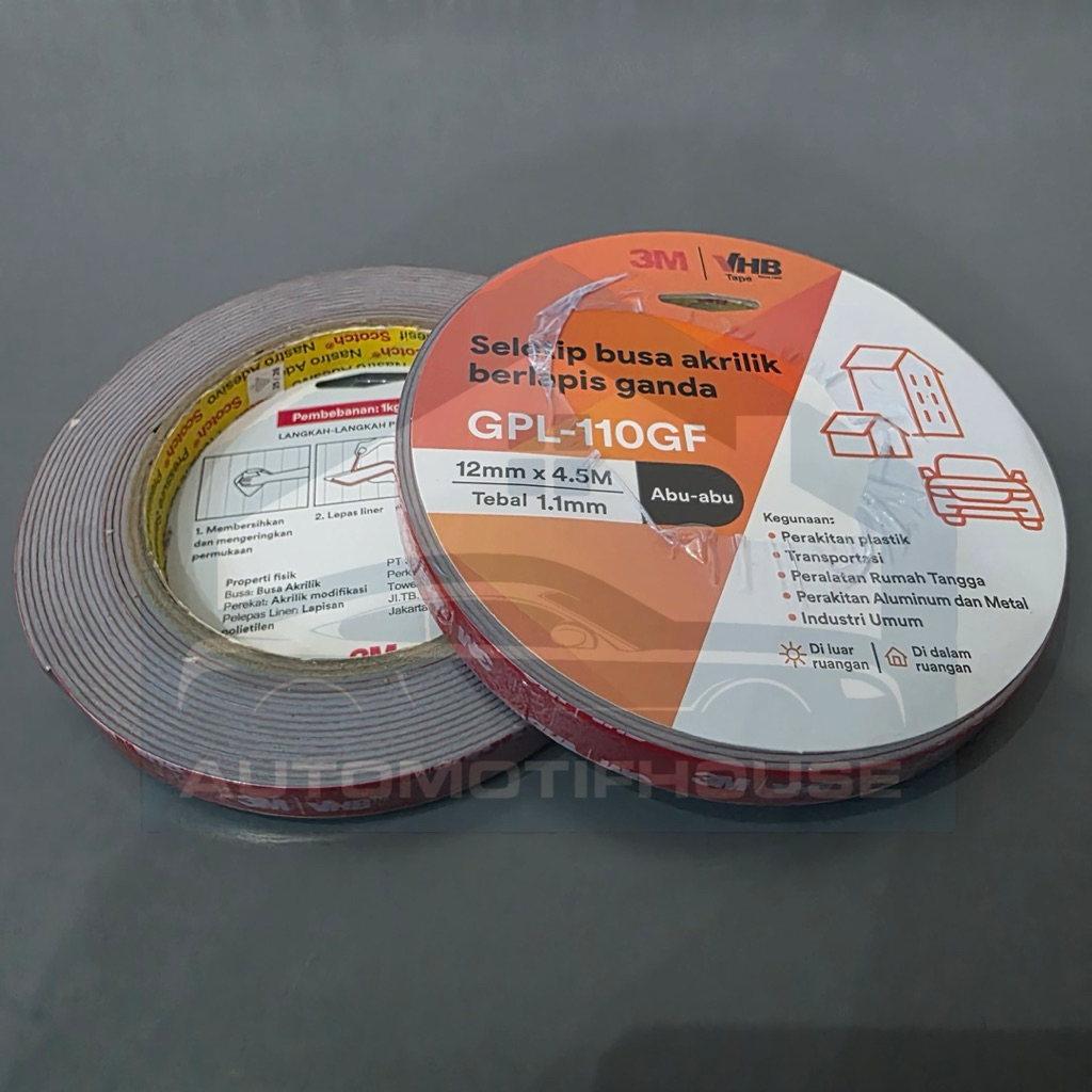 

(1PCS) Double Tape/ Isolasi 12mm x 4.5m 3M VHB (ORIGINAL)
