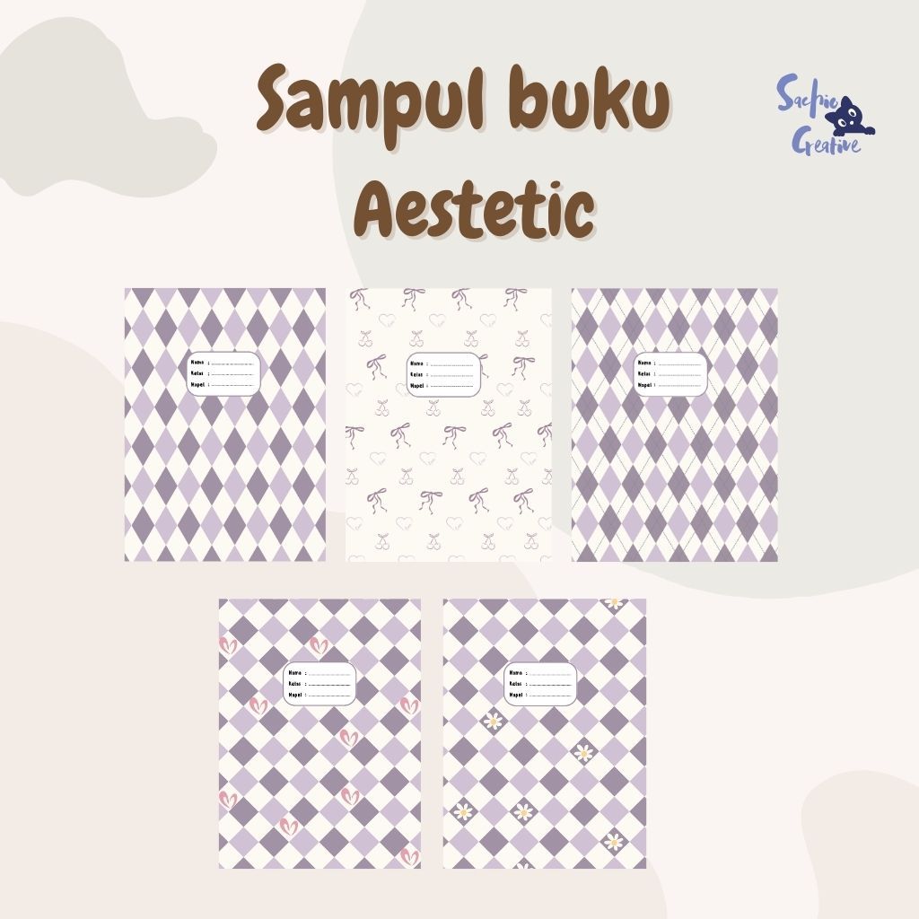 

Sampul Buku Aestetic/ Sampul Buku PURPLE/ Sampul Buku Kotak/ Kertas Sampul Estetik/ Book Cover