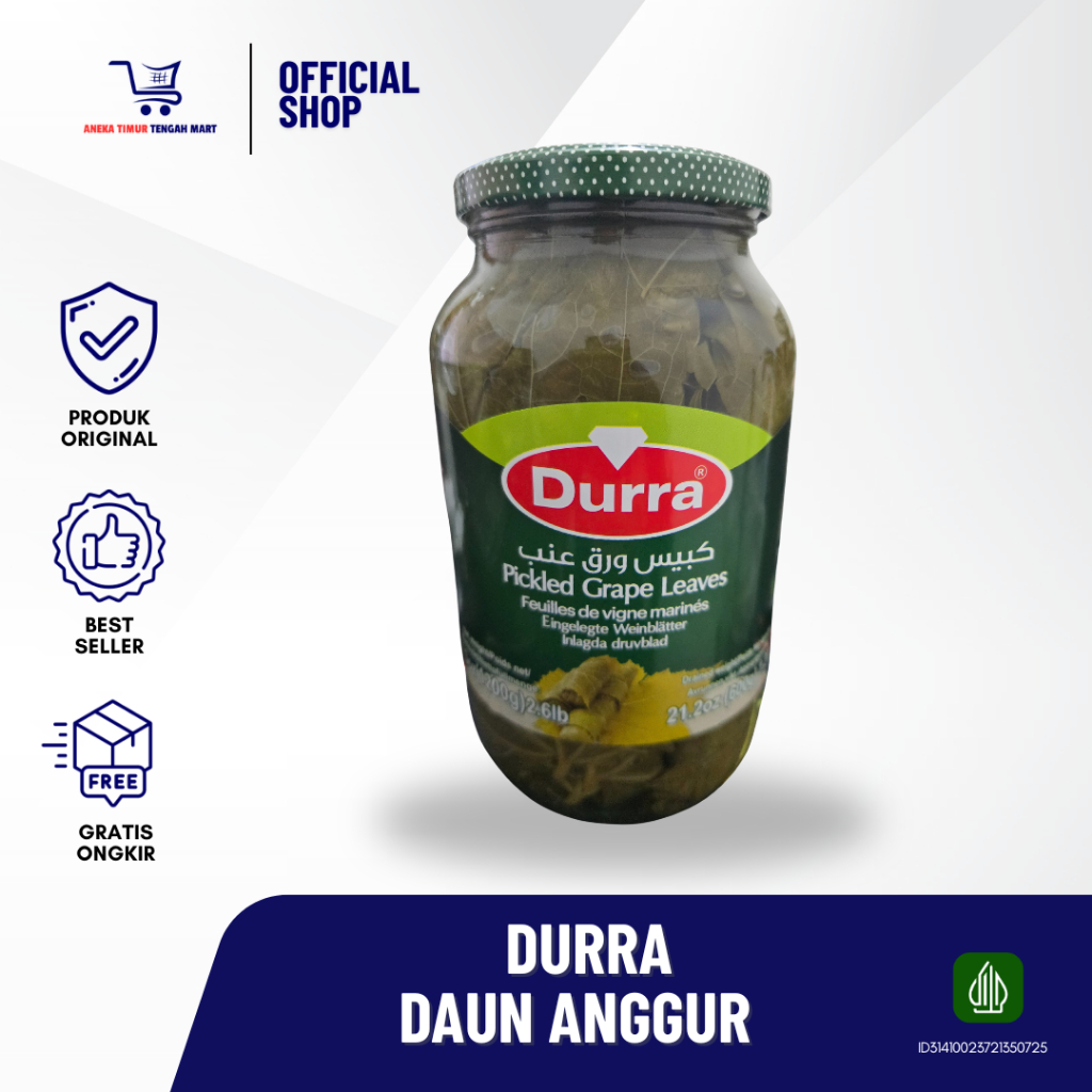 

Asinan Daun Anggur Durra / Picked Grape Leaves / Premium Quality / 1200gr