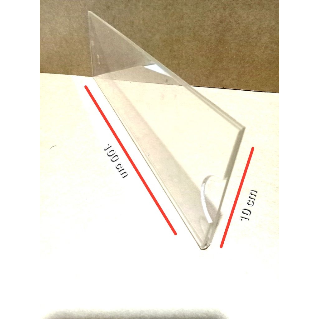 

akrilik display dinding uk 100 x 10 cm / 90 x 10 cm tebal bahan 2 mm