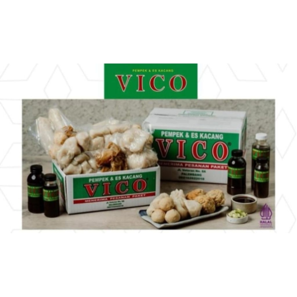 

PEMPEK DAN ES KACANG VICO.paket pempek kecil isi 30 pcs