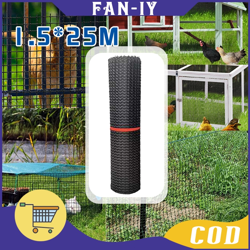25 Meter Jaring Kawat Plastik Jaring Kandang Ayam Jaring Plastik HDPE Jaring Pagar Kolam Ikan