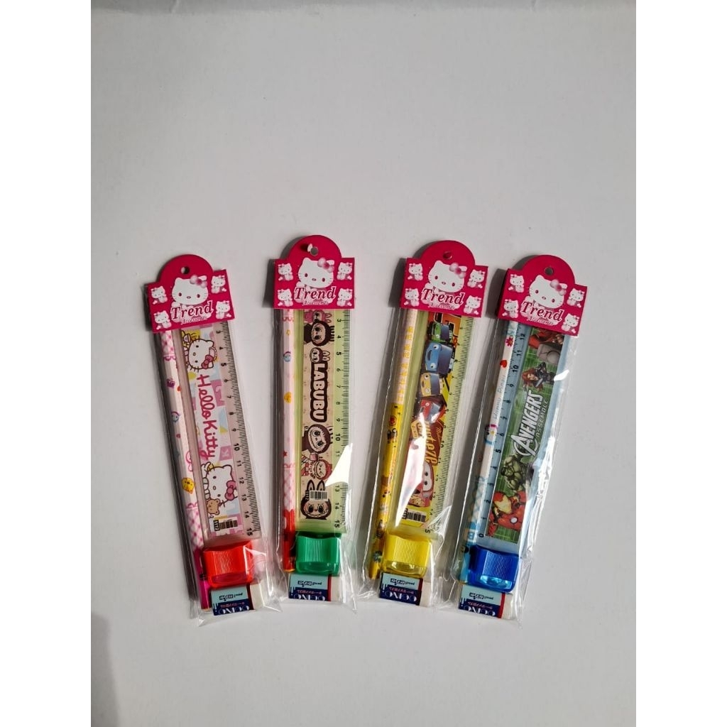 

Pensil set alat tulis sekolah anak 4in1