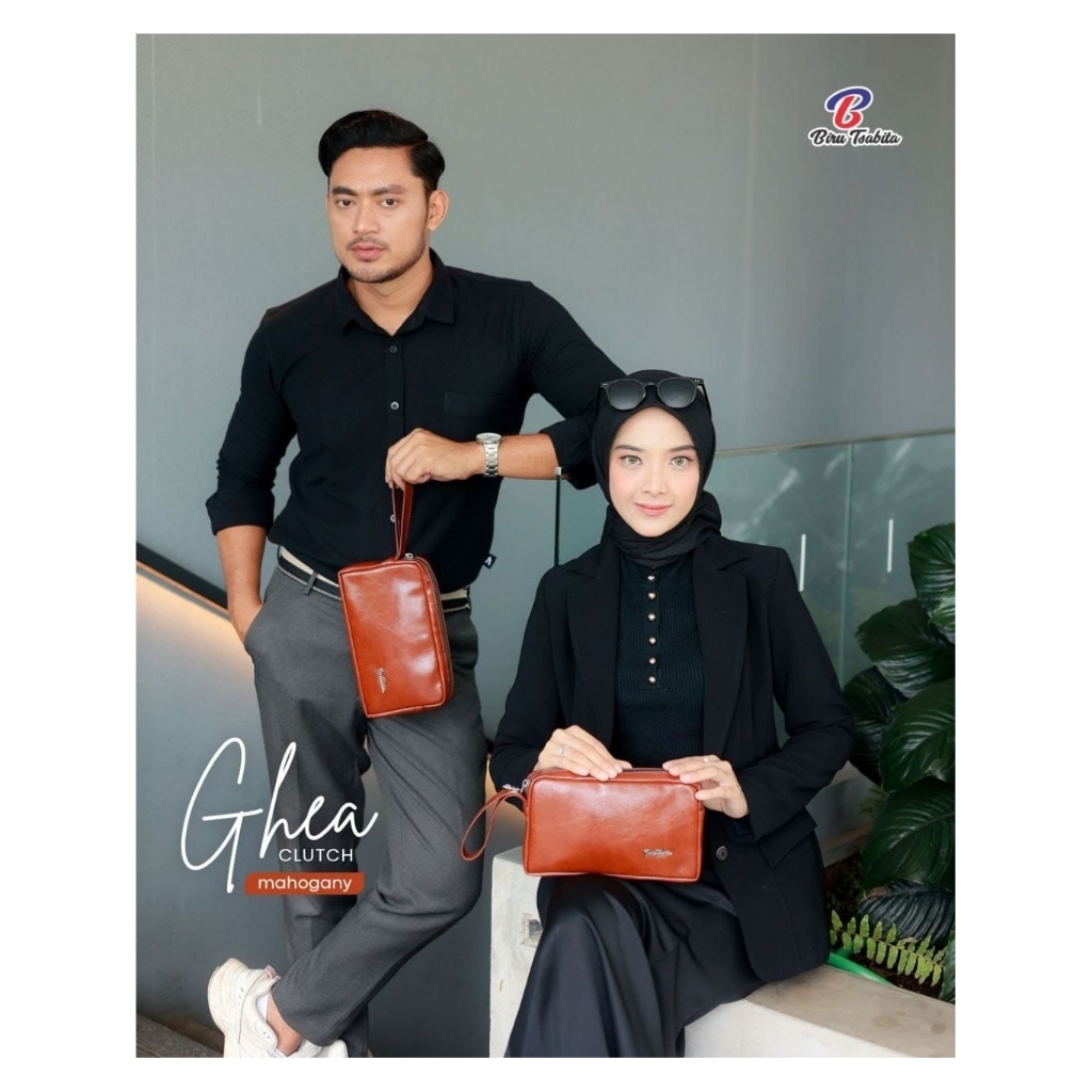 Po‼️ Biru Tsabita Clutch Tas Tangan Cewek Cowok Ghea Bag Luas Kekinian Dompet Serbaguna /Terbatas