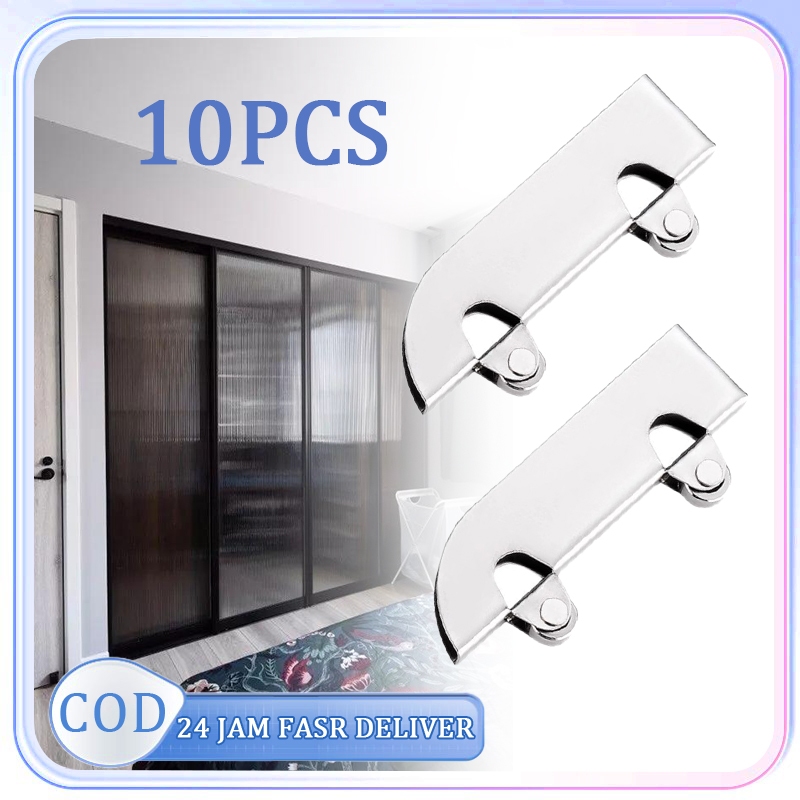 10pcs Kaca Pintu Geser Roda Roda Kaca Geser Stainless Steel Bearing Katrol Pintu Kaca