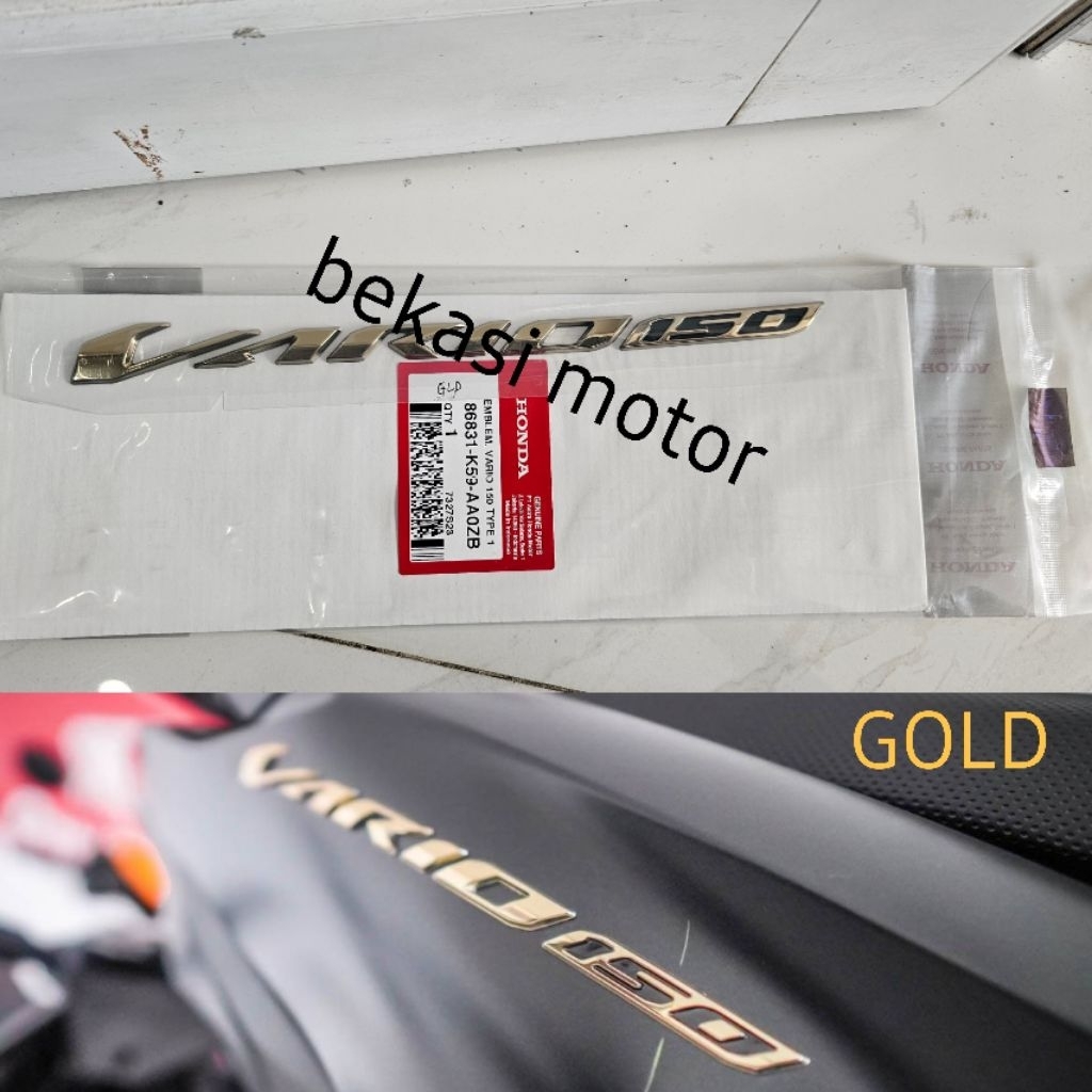 86831-K59-AA0ZB 1pcs gold emblem honda vario 150 original
