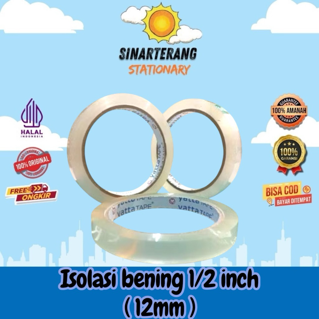 

Isolasi bening 1/2 x 90 yard Yatta ( 12pcs )