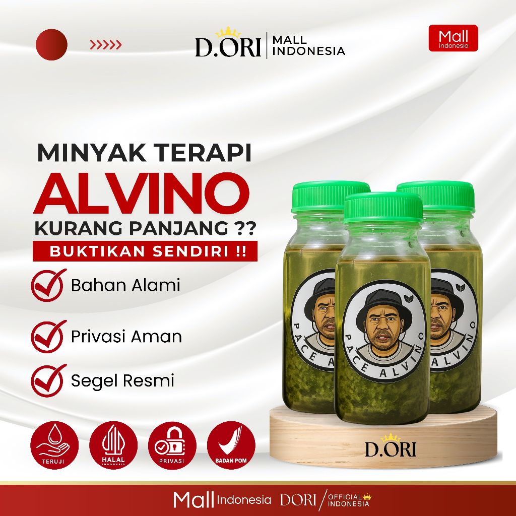Minyak Oles Daun Bungkus Tiga Jari Alvino Herbal Papua - Minyak Pijat Alvino Original Segel Asli
