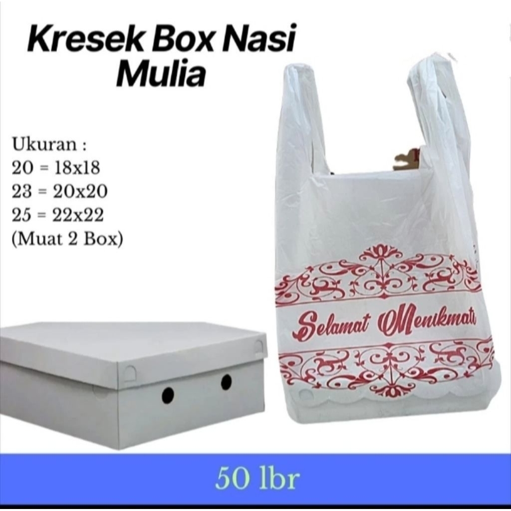 Kresek Dus Nasi 22x22 Plastik Nasi Kotak Mulia Kresek 25x55 kresek Nasi Kotak 22cm