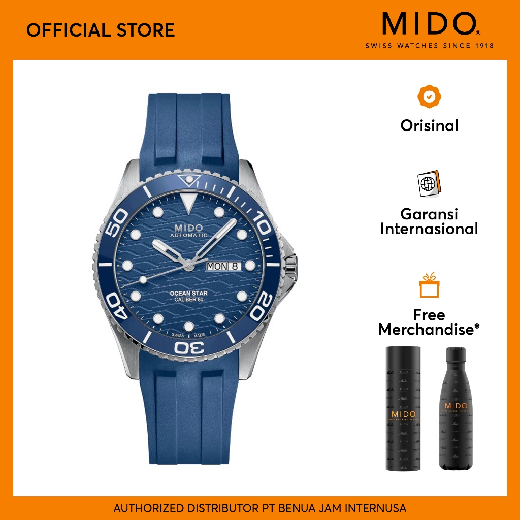 Jam Tangan Pria Mido Ocean Star 200C M042.430.17.041.00 Diver 42.5 mm Biru
