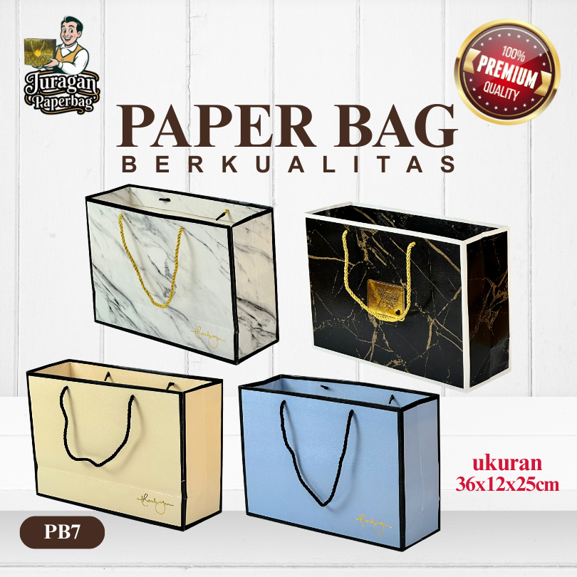 

Paper Bag / Polos / Souvenir / Murah / Kantong Kertas / Goodie Bag / Premium / Marbel / PB7
