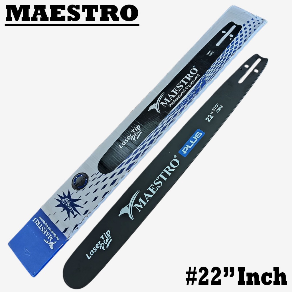 Guide Bar MAESTRO 22" Laser Sparepart untuk Mesin Potong Kayu Gergaji Pohon Senso Sinso Rantai 22in