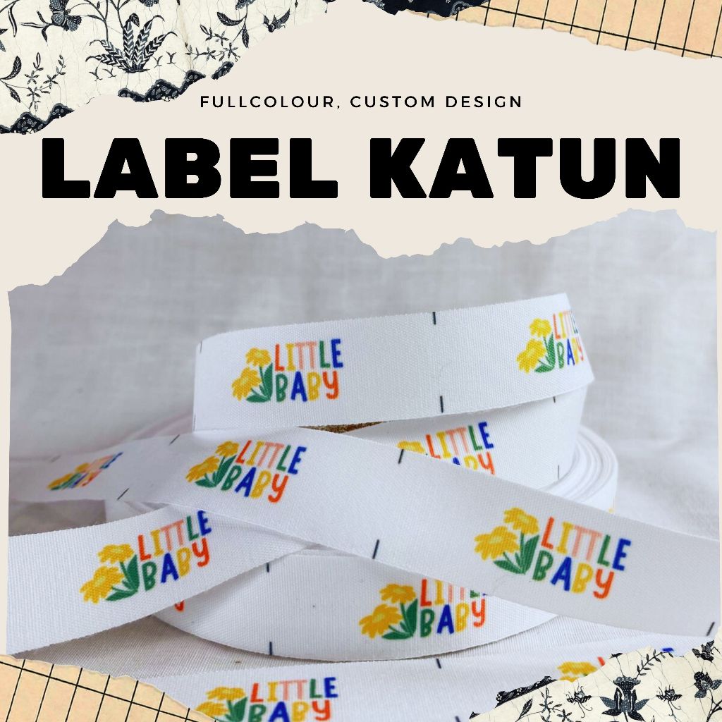 

label katun fullcolour - label berwarna - label baju merk warna