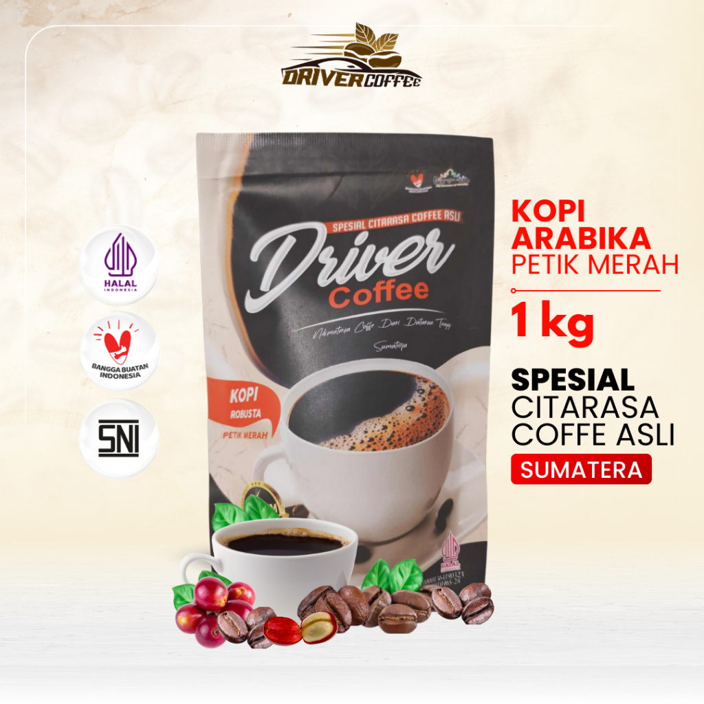 

Kopi Bubuk Driver Coffee Robusta Lampung Petik Merah 1 Kg Aroma Khas Premium