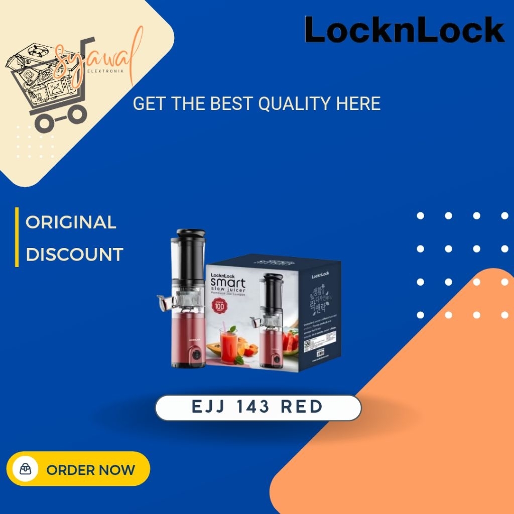 Locknlock Smart Slow Juicer 100Watt EJJ143RED