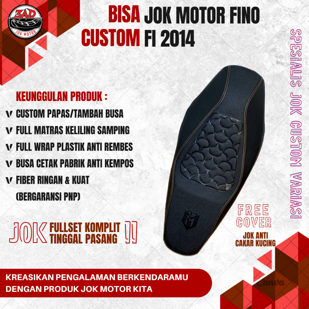 Jok motor fino fi injeksi 115 / 125 fullset variasi siap pasang I Jok yamaha mio fino fi 2014