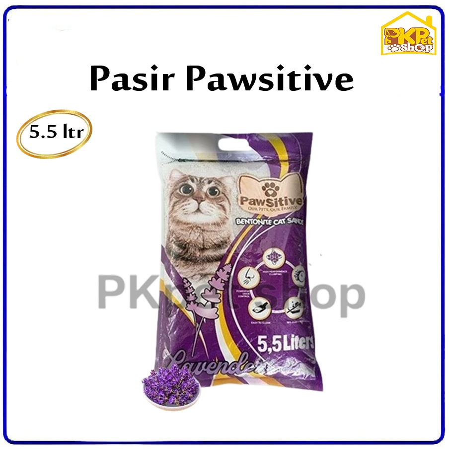 Mantulbee Pasir Kucing Pawsitive 5,5 Liter Pasir Pawsitive Gumpal Wangi 5,5 Liter