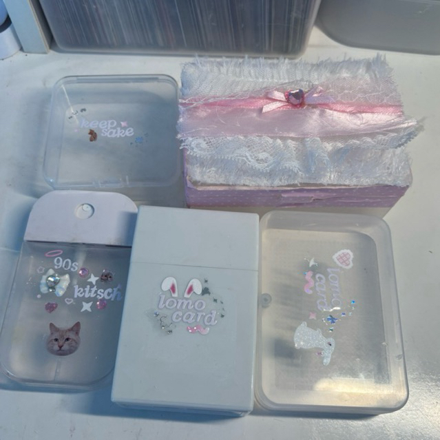 

[CLEARANCE] aab storage muji plastik premium & spray deco sticker kpop tempat lomocard tempat obat journaling kelinci